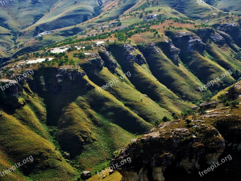 Mountains Majestic Green Folds Light