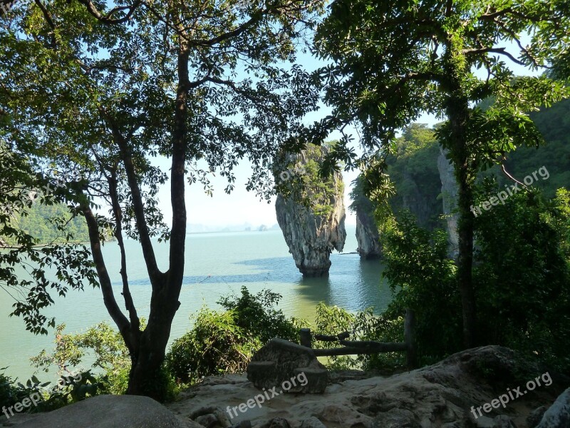 Thailand James Bond Rock Sea Free Photos