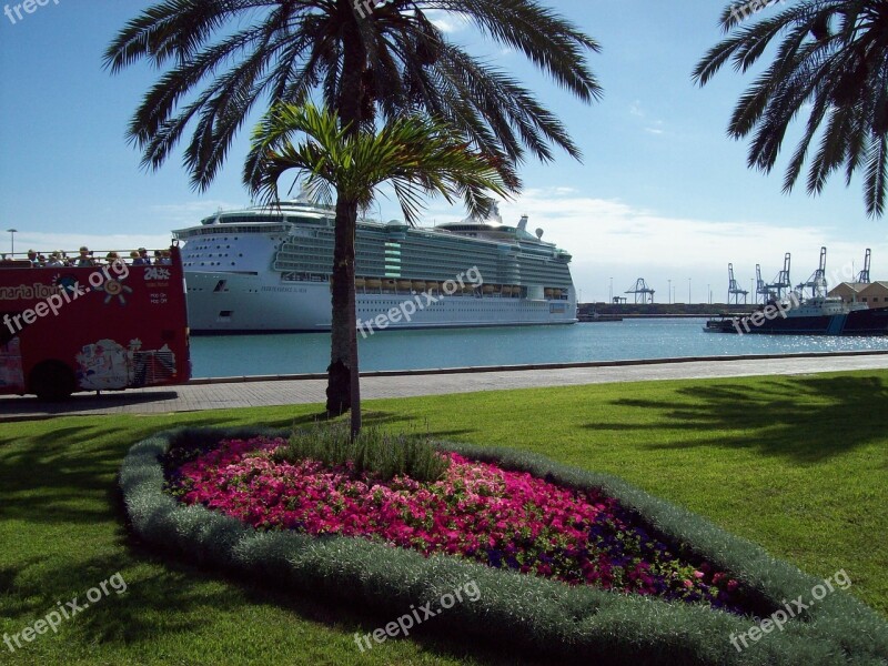 Cruise Canary Islands Ship Harbor Reflections