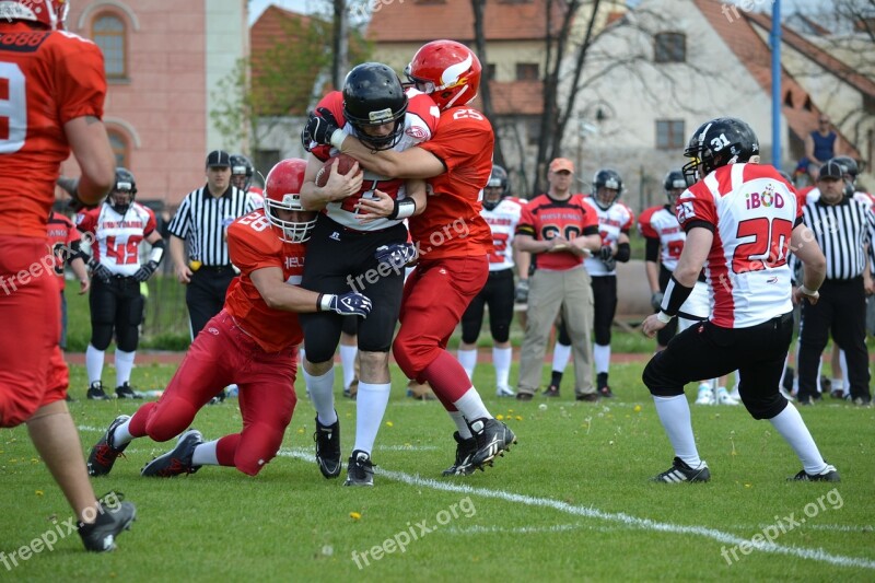 Rival Stopping American Football Ball Sport