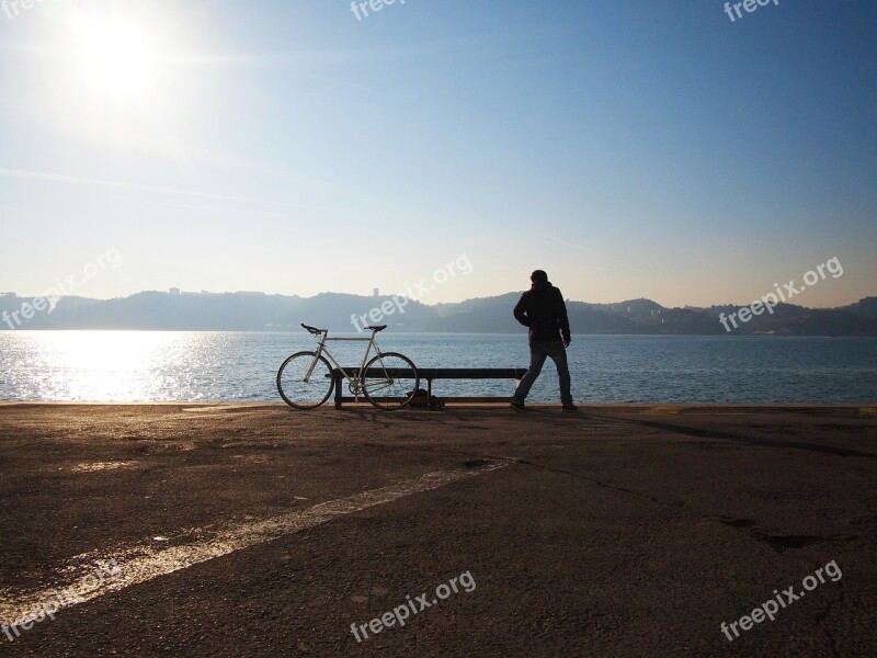 Biker Bicycle Bike Alone Calm