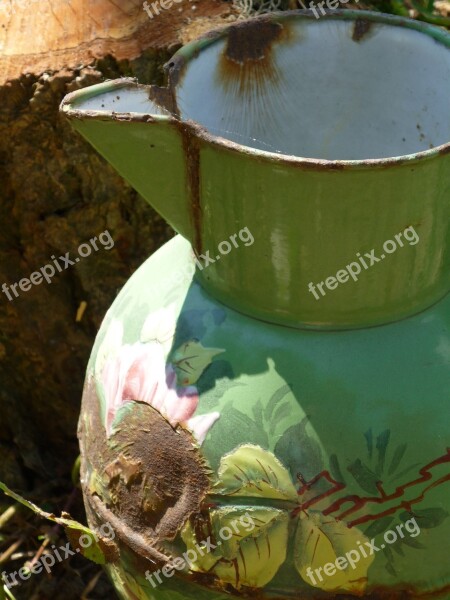 Enamel Pot Old Rust Krug