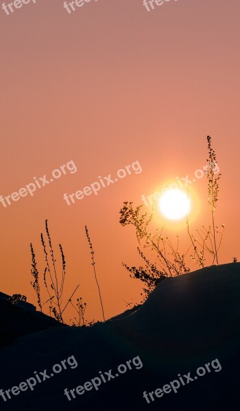 Sun Siberia Winter Sunset Silence