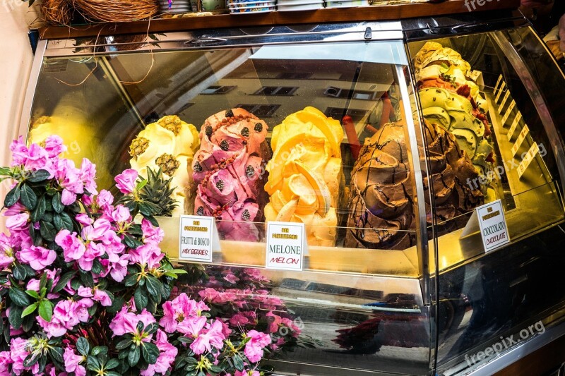 Ice Cream Parlor Ice Cream Florence Italy Food