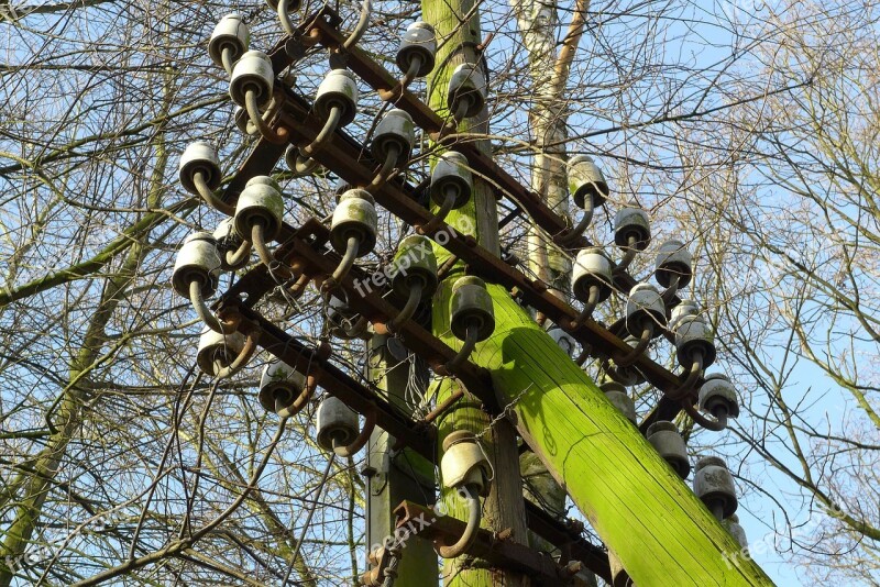 Message Service Old Porcelain Telegraph Pole Rarely