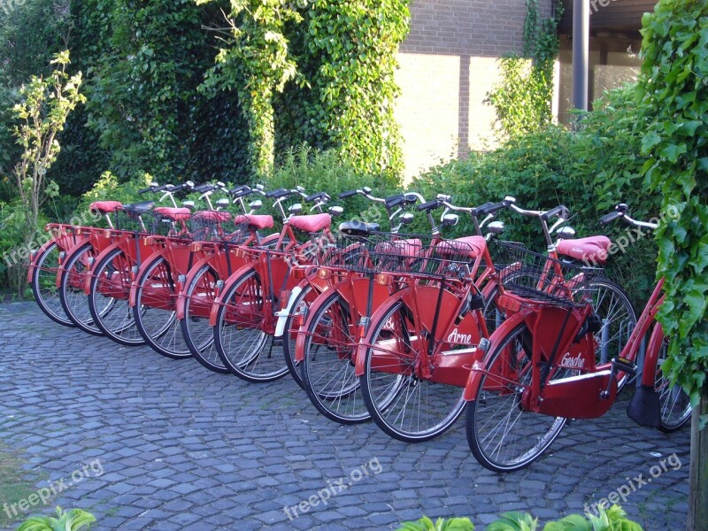 Bikes Bike Bicycle Hire Red Tourism