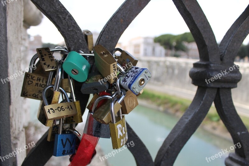 Padlock Love Symbol Bridge Romantic