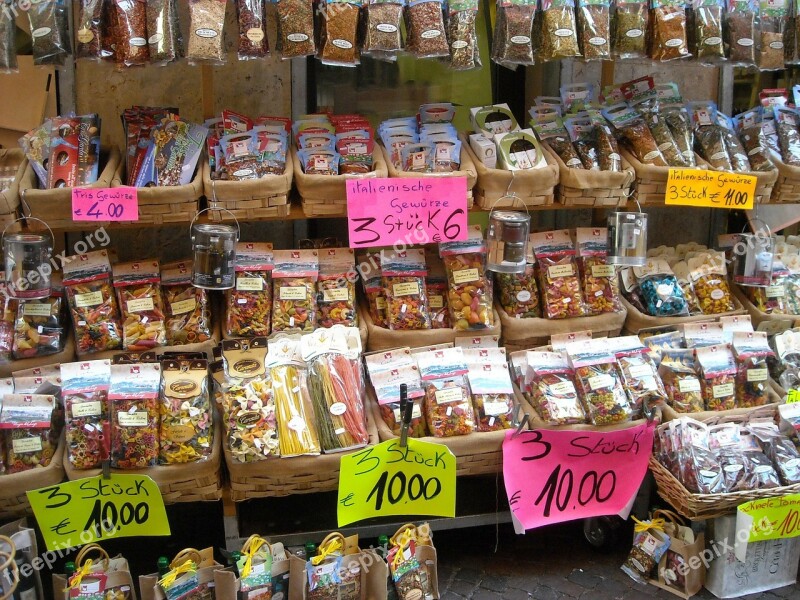 Market Sales Stand Market Stall Pasta Italy