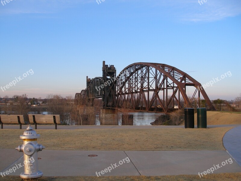 Railroad Bridge Railway Bridge Bridge Arkansas River Arkansas