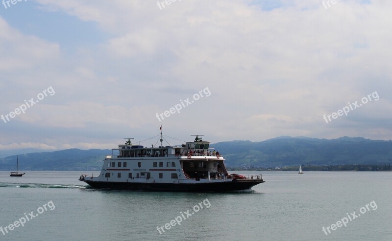 Ship Motor Ship Car Ferry Friedrichshafen Passenger Ship Mood