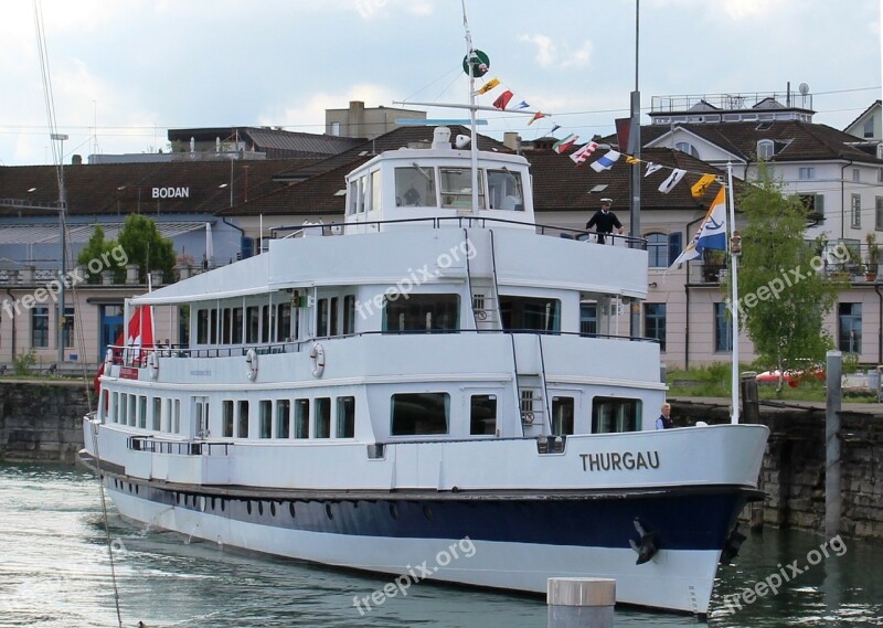 Ship Motor Ship Excursion Boat Thurgau Port Romanshorn