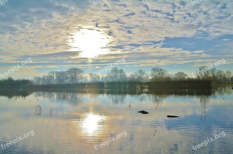 Lake Winter Countryside Country Landscape