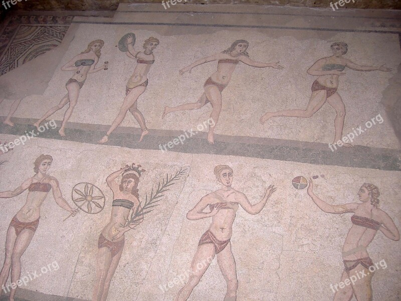 Mosaic Piazza Armerina Sicily Enna Restoration Artwork