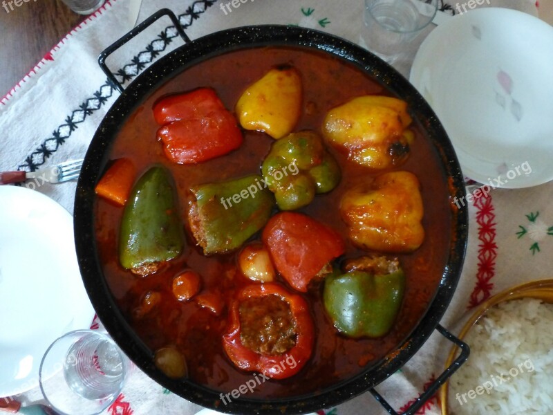 Stuffed Peppers Hungary Minced Meat Paprika Eat