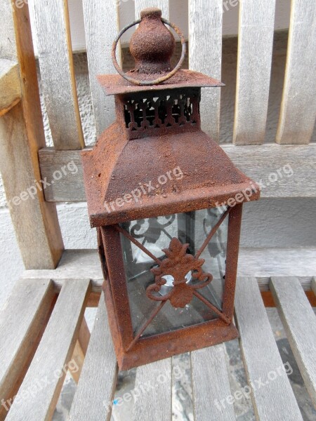 Windlight Lamp Weatherproof Decorated Iron