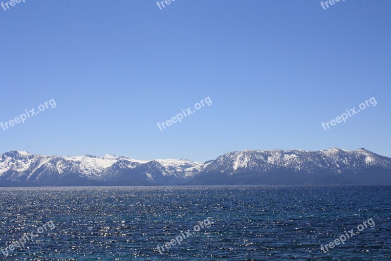 Lake Tahoe Nevada Mountains Scenery Nature