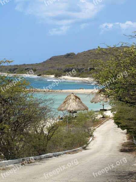 Beach Road Caribbean Antilles Sand Beach