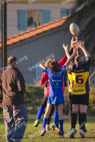 Sport Rugby Blue Yellow Ball