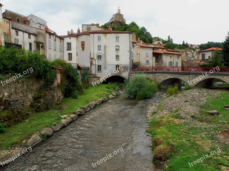 Champeix France Stream Buildings Architecture