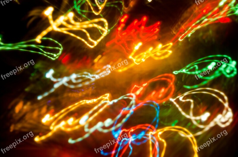 Bokeh Colors New Year Lights Christmas