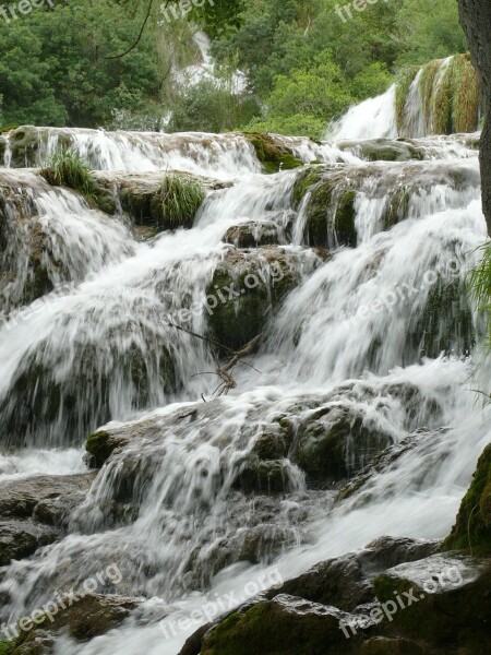 Croatia Dalmatia Waterfalls Nature Free Photos