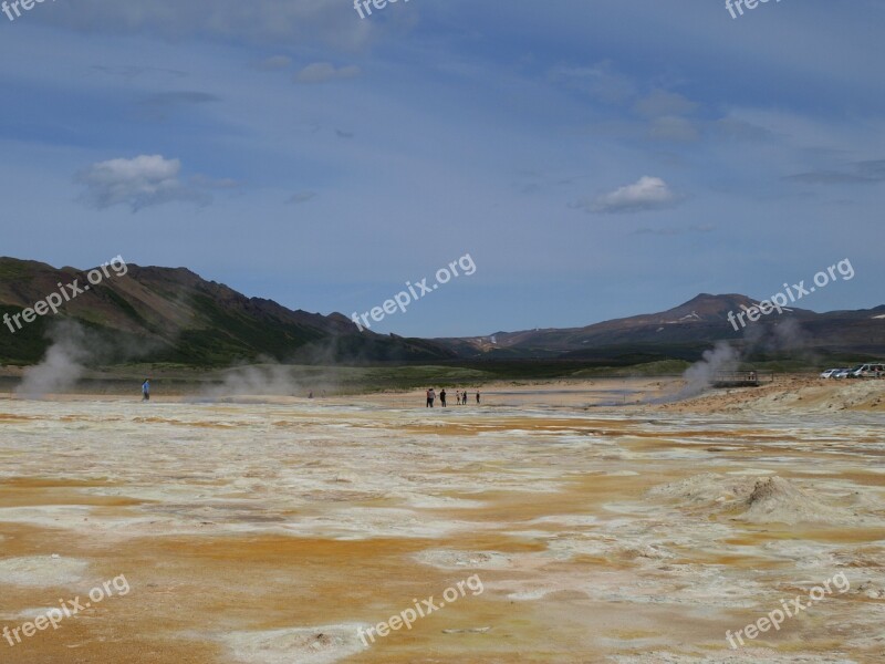 Sources Of Hot Thermal Springs Geothermal Iceland Landscape