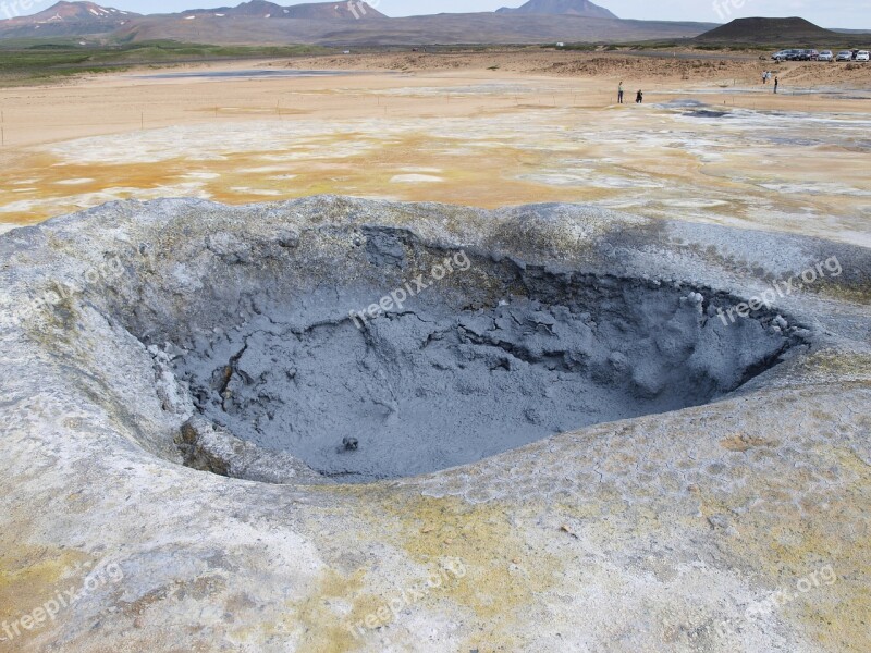 Sources Of Hot Thermal Springs Geothermal Iceland Landscape