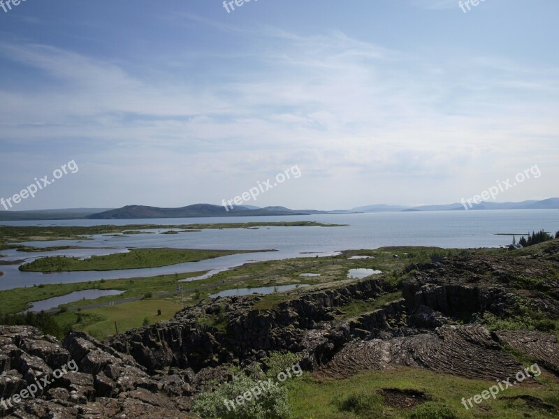 þingvellir Iceland Landscape Lake Free Photos