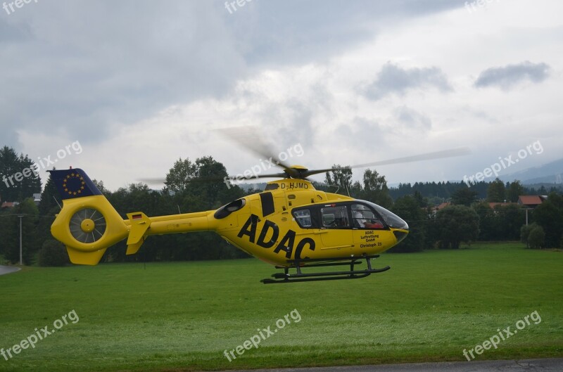 Helicopter Adac Air Rescue Yellow Angel Rescue