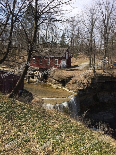 Mill Waterfall Nature Flow Basin