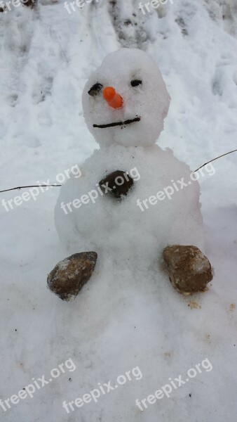 Snowman Winter Snow Free Photos