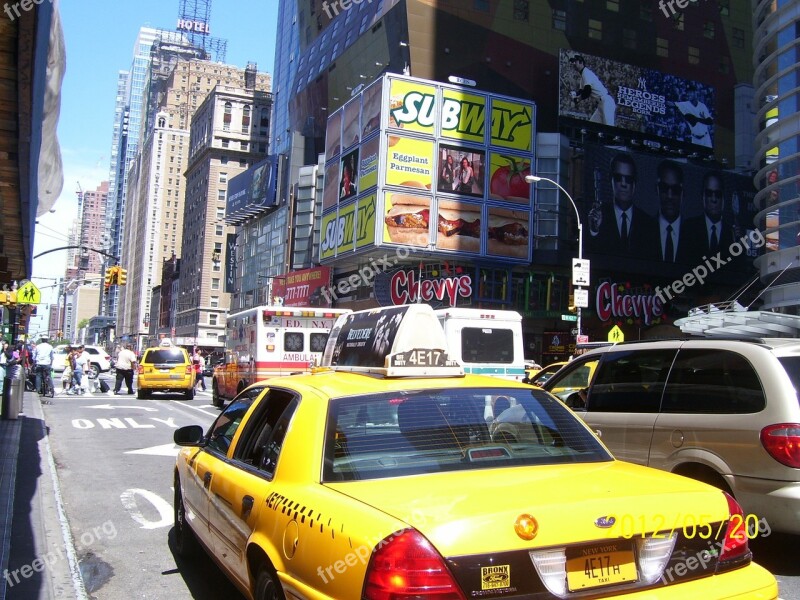 New York New York City City Traffic Taxi Cab