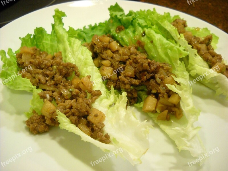 Asian Lettuce Chinese Beef Wrap