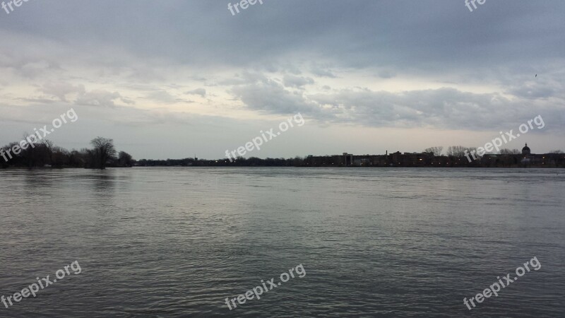 River Water Clouds Cloud Dark