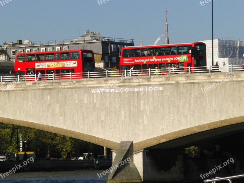 Waterloo Bridge London Buses Bridge British