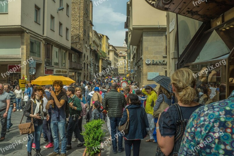 Florence Italy People Walking Shopping