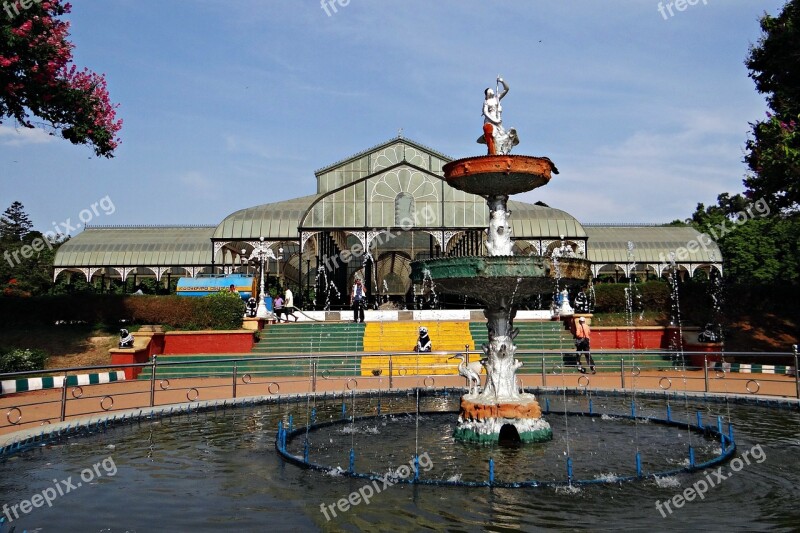 Glass House Fountain Botanical Garden Lal Bagh Bangalore