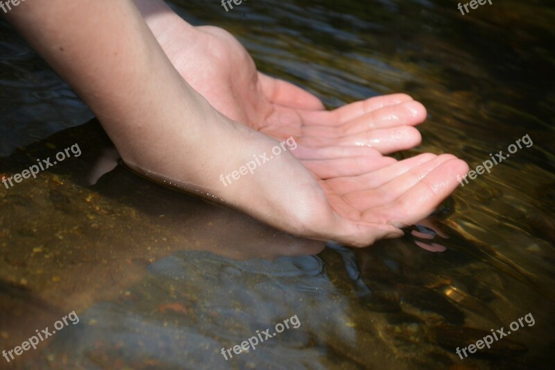 Water Water Level Hands Palms Boy