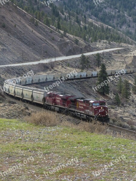 Long Train Locomotive Traffic Transportation