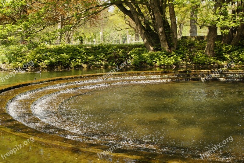 Water Staircase Lake Pond Park Analgesic