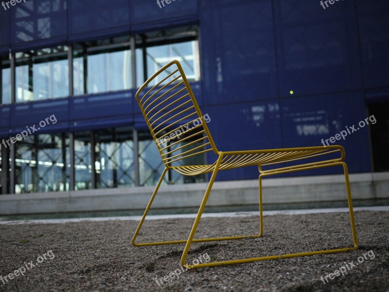 Chair Yellow Blue Denmark Copenhagen