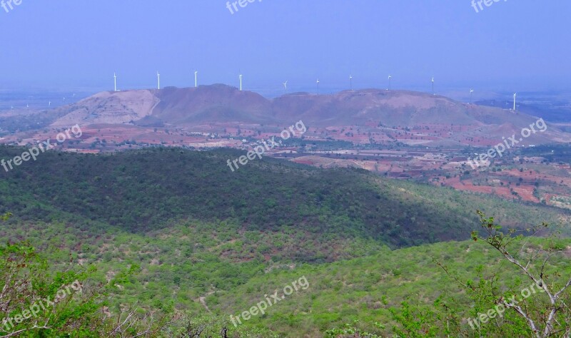 Chitradurga Hills Landscape Mountains Valley Greenery