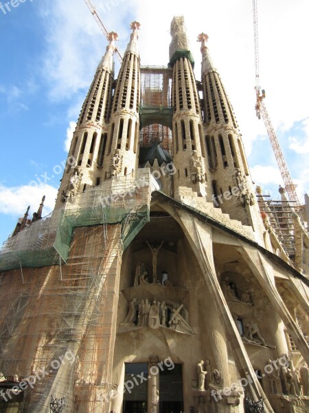 Sagrada Família Church Gaudi Barcelona Free Photos