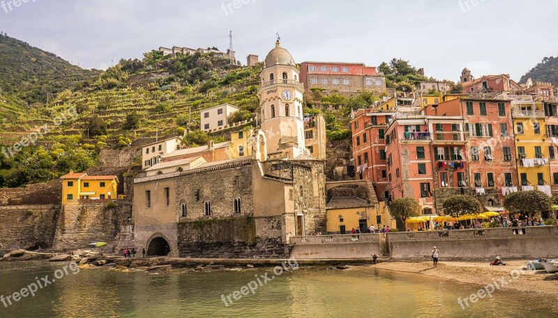 Cinque Terre Italy Beach Amalfi Coast Buildings