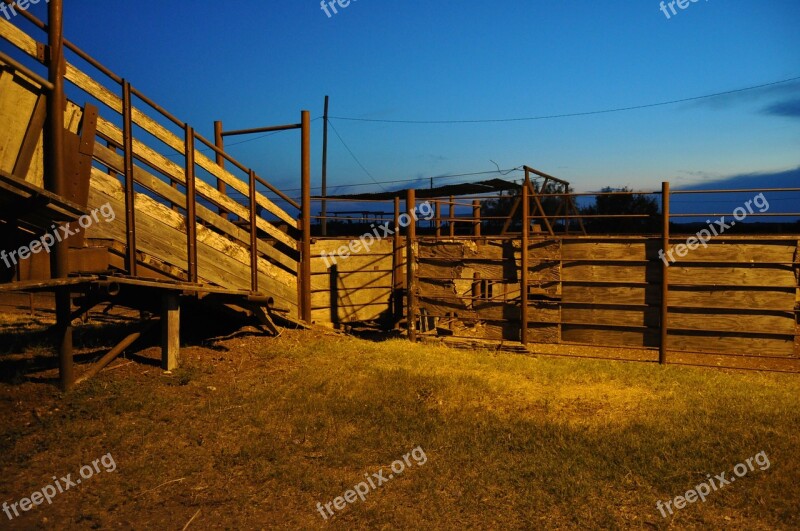 Corral Evening Farm Rural Gate