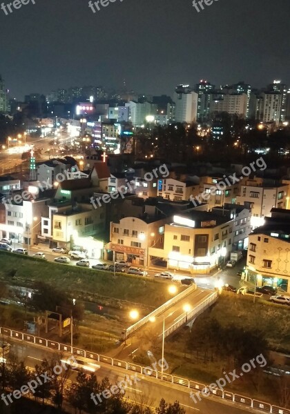 Night Street Landscape Republic Of Korea The Night Sky