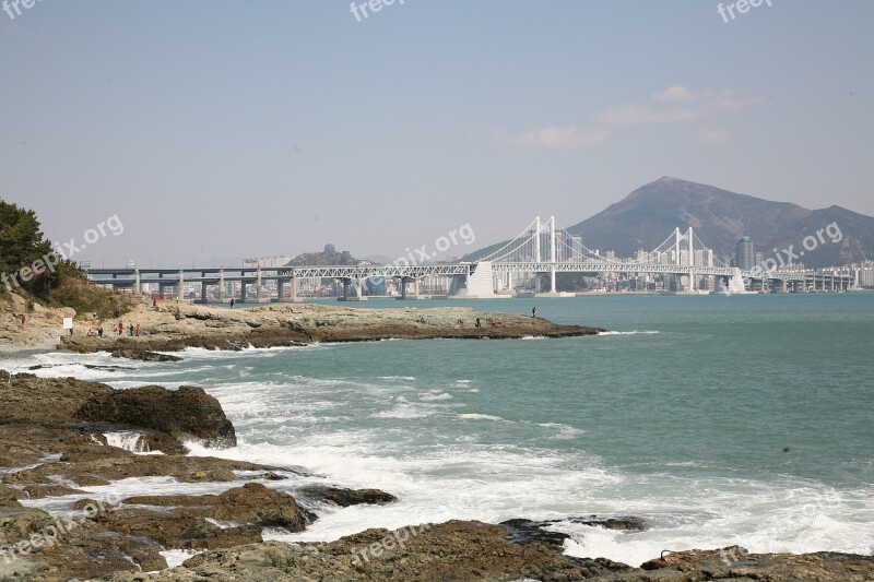 Sea Gwangalli Waves Free Photos