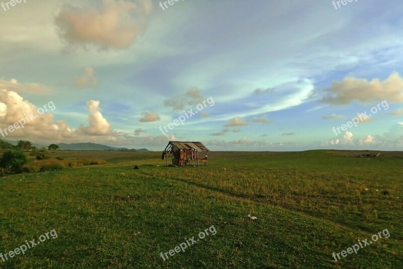 Shack Hut Shed Landscape Sky