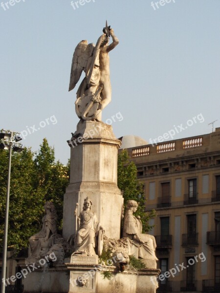 Sculpture Barcelona Spain Architecture City