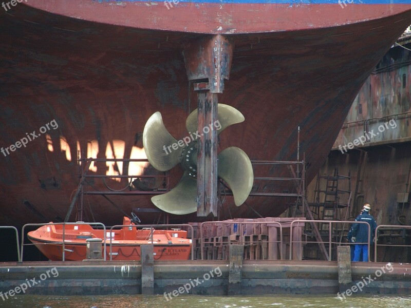 Propeller Hamburg Port Shipyard Dock